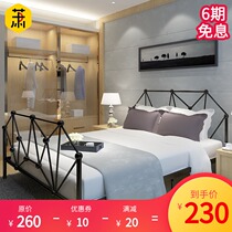 European environmental protection Wrought iron bed 1 5 meters 1 8 meters double bed 1 2 meters single bed Iron bed Metal steel pipe bed