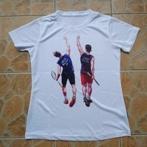 2019 men and women short sleeve badminton clothes Li Zongwei T-shirt sports culture shirt with childrens clothing custom good friends