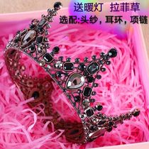 Retro Black Crown Headdress Birthday Adult Gift Children Bride Wedding Dress Crown Cake Decoration