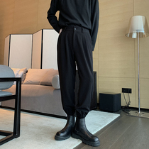 Hualun fall winter loose small foot casual pants mens Korean version of cropped corset pants Hong Kong wind ins tide pants Harlan pants