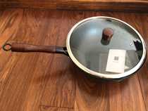 CorningWare Corning wrought iron pot 30cm uncoated large capacity less oil fume with tempered glass cover