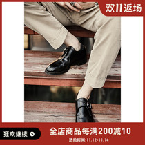 MAKERS Nissan HORWEEN horse hip leather shoes yuppie temperament SINGLE MONK MONK shoes
