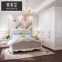 Custom gold Sophia wardrobe flagship store Bedroom space custom furniture separated cloakroom Sliding door cabinet