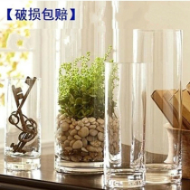 Floor-standing straight tube hydroponic bamboo transparent glass vase Fish tank Wedding road diversion crystal vase