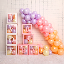 Net red party transparent balloon box BABY LOVE box baby hundred-day birthday decoration scene layout