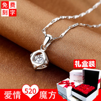  Lao Feng Xianghe platinum necklace PT950 Rubiks Cube diamond pendant female platinum clavicle chain to send a New Year gift