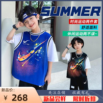 Boy Clothing Boy Summer Clothing Suit 2022 New Children Summer Sports Speed Dry Suit Boys Summer Handsome basketball clothes