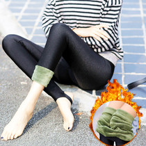 Glossy leggings plus velvet thickened women winter extra thick fat size fat sister 200kg high waist warm pants