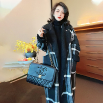 Small woolen jacket women 2021 Winter new black and white classic loose profile long woolen coat