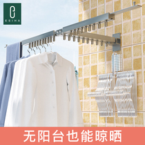 Folding clothes hanger No balcony wall-mounted invisible hanging clothes theorist home telescopic clotheshorse indoor clotheshorse