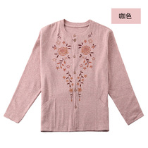 Elderly cardigan warm clothes female middle-aged autumn clothes coat cotton old lady open pair cotton sweater mother