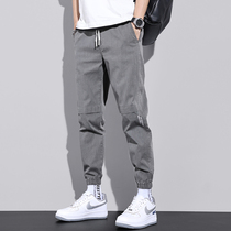 Tide brand casual pants mens autumn loose beam feet nine-point tooling pants boys 2021 new sports trousers men