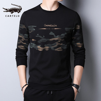 Crocodile long sleeve T-shirt mens round neck sweater mens base shirt and autumn thin fashion fashion mens casual top