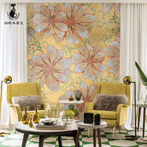 Cats eye golden flower ice jade metal parquet puzzle cut painting Mosaic background wall Tile entrance aisle TV wall