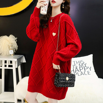 Thickened sweater pullover female long lazy wind loose Korean Net red wild base shirt autumn and winter 2020 New