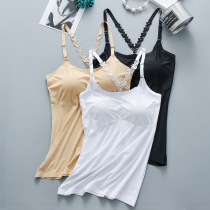 Ice silk female summer wear beauty strap chest cushion vest long chest anti-light bottom underwear wrap chest