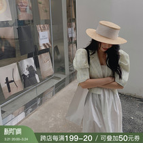 deessesicile French style trendy retro wind suit collar with bubble sleeves Coarse Flowers The Short And Small Coat Woman