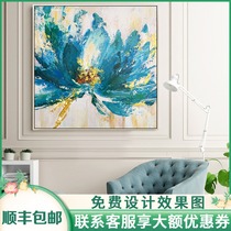 Flower decoration oil painting Pure hand-painted abstract modern simple guest restaurant entrance corridor Light luxury wind wall hanging custom