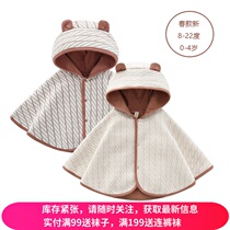 Spring Korean version of men and womens clothing category A baby cloak 0-4 years old hooded cotton wind cloak childrens shawl cartoon