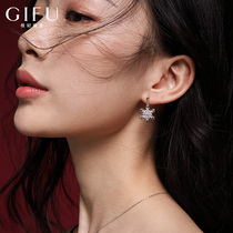 Sterling silver snowflake design sense earrings female Korean cold wind high-end sense long face suitable for niche face thin earrings