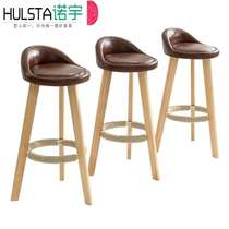 Household solid wood bar stool Simple bar stool stool Takagi Dengzi chair bar stool S household bar chair high foot chair