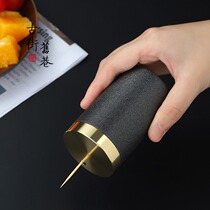 Brass toothpick box home fashion toothpick tube portable high-grade toothpick Cup living room dustproof creative toothpick jar