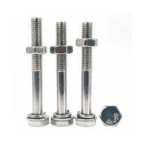 M6M8M10M12M14M16 201 stainless steel half tooth outer hexagon screw nut set hexagon Bolt screw