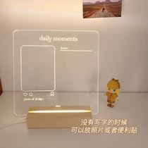 Transparent luminous note board message board rewritable acrylic desktop memo rack ornaments Primary School reminder board