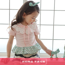 Spot Hanyi Pony@Korea Imported Childrens Clothes Girls Ladys Style Wooden Ear Bag Hip Skirt Dress