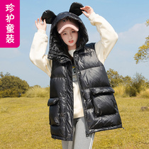 Female big child vest thickened Winter girl children wear Foreign style autumn winter horse vest down jacket 12-15 years old