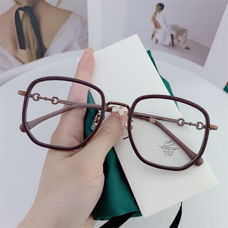 g home horse collar buckle new polygon glasses frame female gg0965 fashion star round face glasses can be equipped with myopia