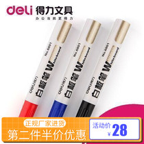 Del Whiteboard Pen 6801 Water-based Easable Pen Marker Children Color Thick Head Large Wholesale Black Red