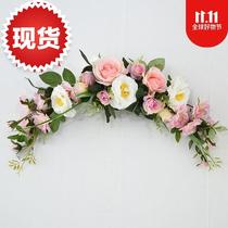 New p flower◆Custom◆Ring silk flower false flower hall decoration silk flower can be 01 style door hanging door decoration lintel wedding room