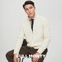 (2021 New) beige knitwear turtleneck sweater jacket zipper long sleeve cardigan mens cardigan autumn