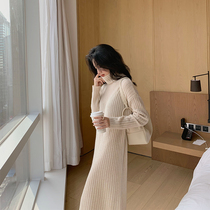 From a 100% fine wool dress with overcoat long skirt knitted skirt sweater dress for winter