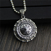 Silver Qi silver jewelry S925 sterling silver vintage silver pendant mens and womens style Gabu box can open the device pendant