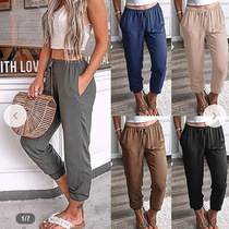 3XL Fall Women Lace-up cropped trouser low-rise casual pants