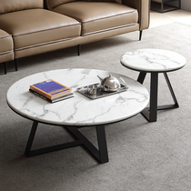 Shu Chun Nordic marble coffee table simple modern living room small apartment creative furniture light luxury stainless steel coffee table