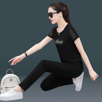 MMQ Leisure Sports Suite 2022 Summer New Han - style short - sleeved trousers running suit fashion two pieces