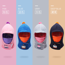 KK Tree Childrens hat scarf integrated autumn and winter boys and girls baby electric car windproof hat three-in-one school hat