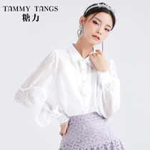 Sugar Force Spring Fall New Long Sleeve Lace Lace lace sparkling Eugen yarn shirt woman light slim fit two-piece jacket