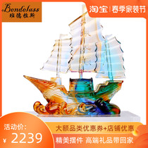 Banderras Il Sails Smooth glazed Swing Piece Leadership Office Desktop Feng Shui Decorations Business Courtesy of the United