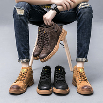 Tide brand Martin boots male English wind winter new high-top boots Korean version of Joker mens shoes trend