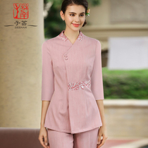 Autumn and winter high-end beautician beauty salon foot bath waiter technician uniform health care Hall work clothes female 32