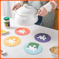 Thermal insulation mat table mat anti-scalding pot mat creative home soft glue bowl mat puzzle tea coaster mat coaster placemat