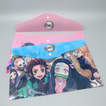 Primary school children document bag paper bag stationery cashier bag Cartoon Perimeter Ghost edge A4 button bag PVC