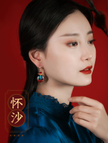 Phoenix Nirvana earrings Chinese style femininity retro high-grade sense drop earrings Super fairy simple face thin earrings earrings