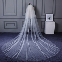 Head yarn new super-long moon Lower love bridal Wedding Dress Elegant Pearl Lace trailing Romantic Long head yarn