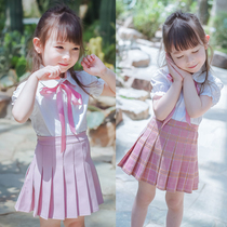 Childrens Clothing Summer Children Foreign Air Butterfly Knot Lace Doll College Wind 100 Hitch Pleated Skirt Two Suits