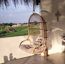 ins net red hanging basket method vine chair nostalgic retro hanging chair autumn thousands hanging young girl indoor Nordic balcony rocking chair